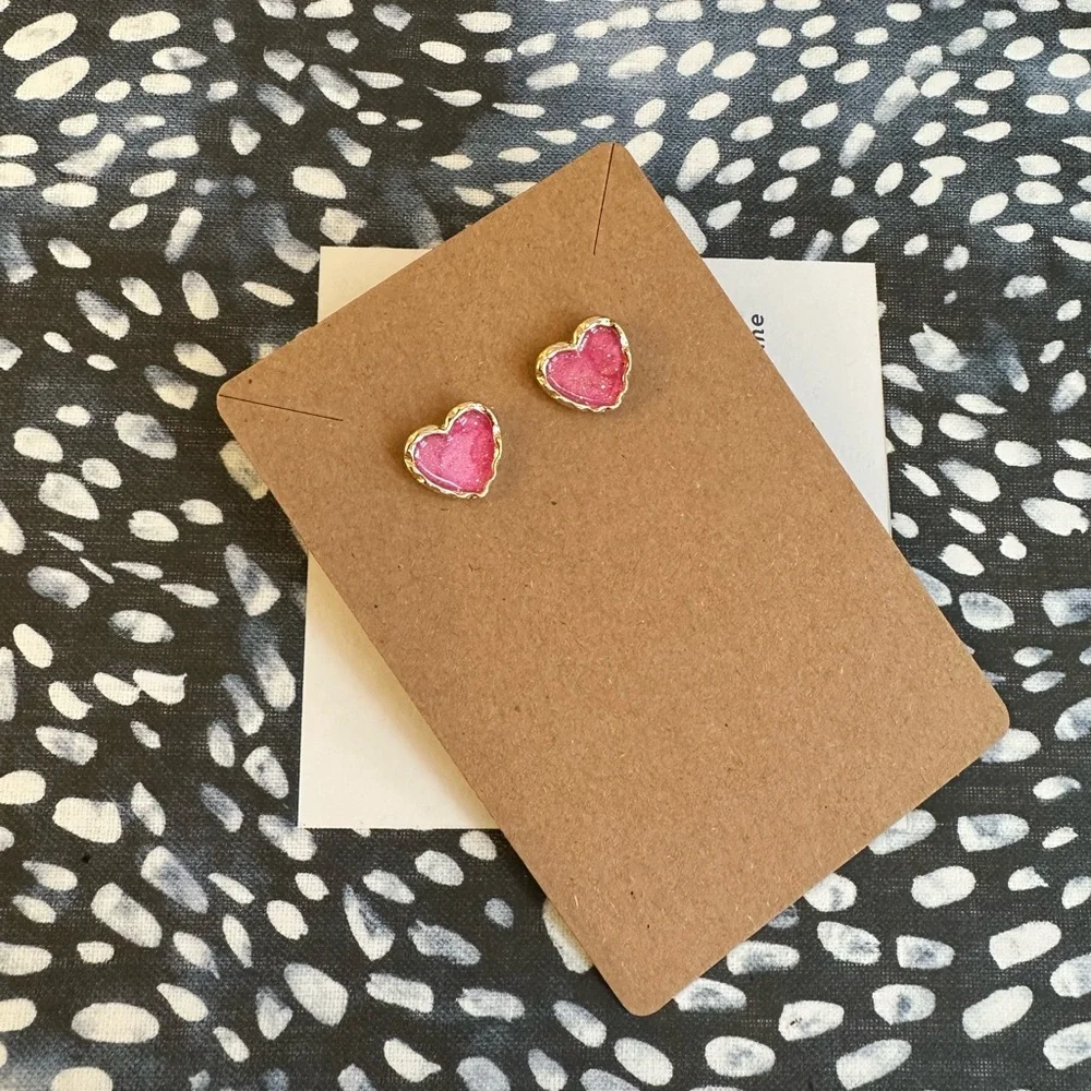 NWT Penelope Pink Heart Post Earrings
